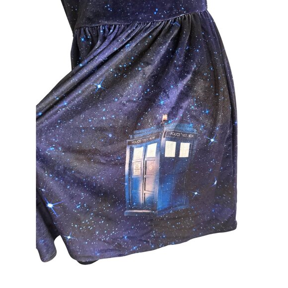 DOCTOR WHO Velvet BBC Galaxy Print Collared Dress Size Medium - Picture 6 of 9